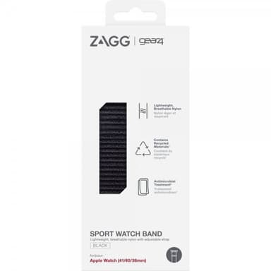 Gear4 Apple Watch 38/40/41mm Armbånd Sport Watch Band Svart