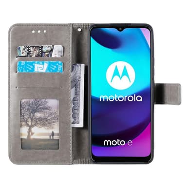 SKALO Moto E20/E30/E40 Mandala Flip Cover - Grå