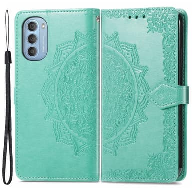 SKALO Moto G51 Mandala Flip Cover - Turkis