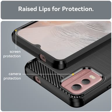 Slim-Fit TPU telefoncover til Nokia C32 - Sort