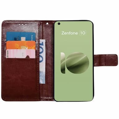 Wallet cover 3-kort Asus Zenfone 10 - Brun