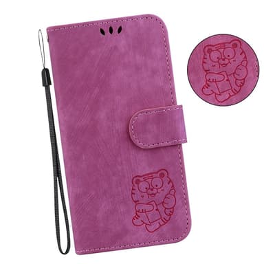SKALO Motorola Moto G14 Tegnebog med tigerpræg - Cerise