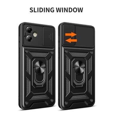 SKALO Motorola Moto G14 Armor Hybrid Metal Ring Camera Slider - Grøn