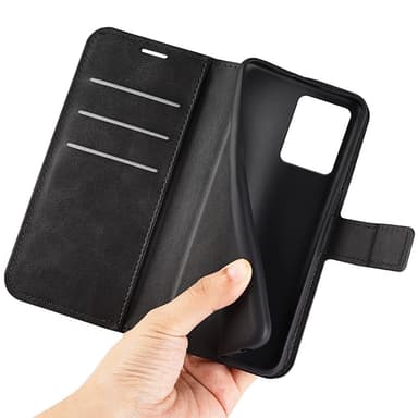 SKALO Motorola Moto G14 Premium Wallet Flip Cover - Sort