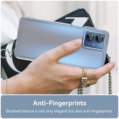 SKALO Motorola Moto G14 Transparent TPU Metal Buttons Cover - Gennemsigtig