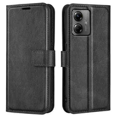 SKALO Motorola Moto G14 Premium Wallet Flip Cover - Sort