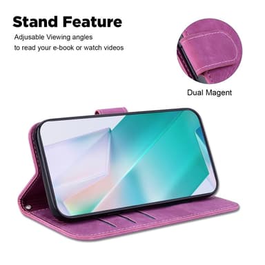 SKALO Motorola Moto G14 Tegnebog med tigerpræg - Cerise