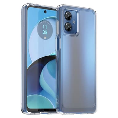 SKALO Motorola Moto G14 Transparent TPU Metal Buttons Cover - Gennemsigtig
