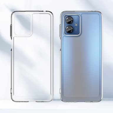 SKALO Motorola Moto G14 Transparent TPU Metal Buttons Cover - Gennemsigtig