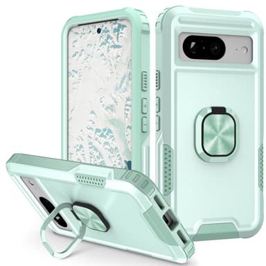 SKALO Google Pixel 8 Armor Hybrid metal ring cover - Turkis