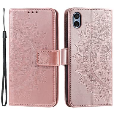 SKALO Sony Xperia 5 V Mandala Flip Cover - Rosa guld