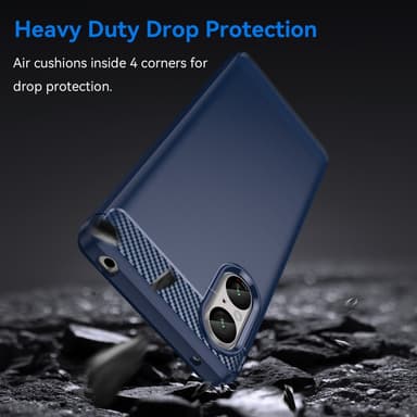 SKALO Sony Xperia 5 V Armor Carbon Stødsikker TPU-cover - Blå