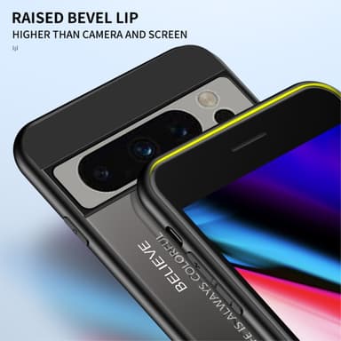 SKALO Google Pixel 8 Pro Gradient Hærdet glas TPU Cover - Rød