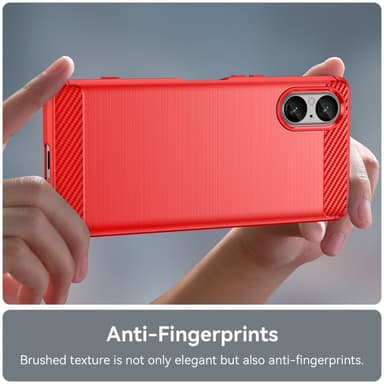 SKALO Sony Xperia 5 V Armor Carbon Stødsikker TPU-cover - Rød