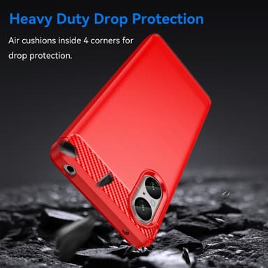 SKALO Sony Xperia 5 V Armor Carbon Stødsikker TPU-cover - Rød