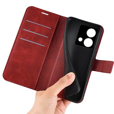 SKALO Motorola Moto G84 5G Premium Wallet Flip Cover - Rød
