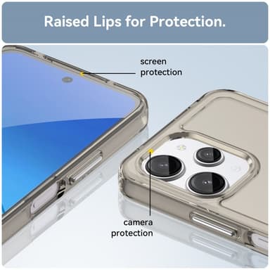 SKALO Xiaomi Redmi 12 4G/5G Transparent TPU Metal Buttons Cover - Grå