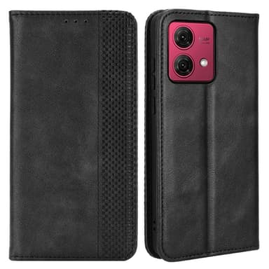 SKALO Motorola Moto G84 5G Premium Pungetui med prægning - Sort