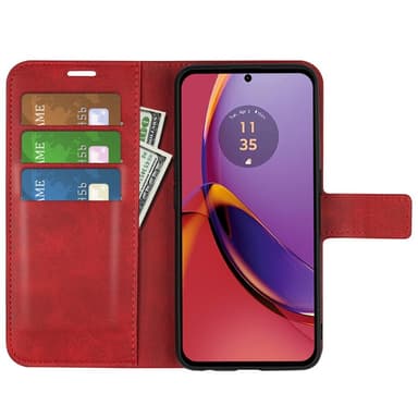 SKALO Motorola Moto G84 5G Premium Wallet Flip Cover - Rød