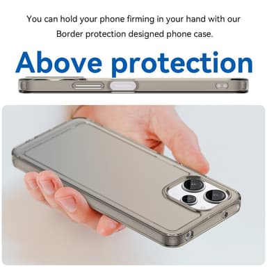 SKALO Xiaomi Redmi 12 4G/5G Transparent TPU Metal Buttons Cover - Grå