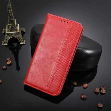 SKALO Xiaomi Redmi 12 4G/5G Premium Pungetui med prægning - Rød