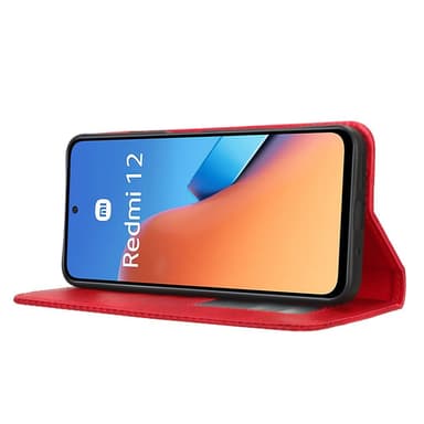 SKALO Xiaomi Redmi 12 4G/5G Premium Pungetui med prægning - Rød