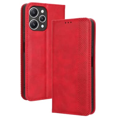 SKALO Xiaomi Redmi 12 4G/5G Premium Pungetui med prægning - Rød