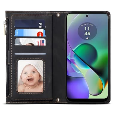SKALO Motorola Moto G84 5G ESEBLE Big Wallet Pungetui - Sort