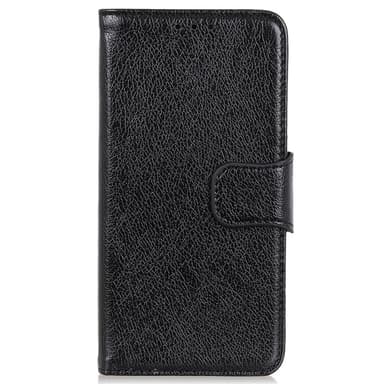 Nappa Texture Split Wallet Stativbetræk til Motorola Moto G14 - Sort