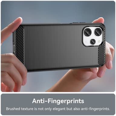 SKALO Xiaomi Redmi 12 4G/5G Armor Carbon Stødsikker TPU-cover - Sort