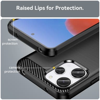 SKALO Xiaomi Redmi 12 4G/5G Armor Carbon Stødsikker TPU-cover - Sort