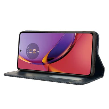SKALO Motorola Moto G84 5G Premium Pungetui med prægning - Blå
