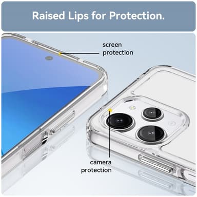 SKALO Xiaomi Redmi 12 4G/5G Transparent TPU Metal Buttons Cover - Gennemsigtig