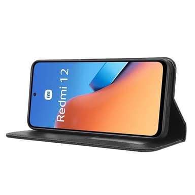 SKALO Xiaomi Redmi 12 4G/5G Premium Pungetui med prægning - Sort