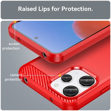 SKALO Xiaomi Redmi 12 4G/5G Armor Carbon Stødsikker TPU-cover - Rød
