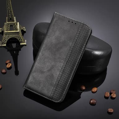 SKALO Xiaomi Redmi 12 4G/5G Premium Pungetui med prægning - Sort