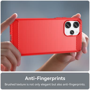 SKALO Xiaomi Redmi 12 4G/5G Armor Carbon Stødsikker TPU-cover - Rød