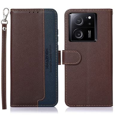 KHAZNEH Telefondæksel til Xiaomi 13T / 13T Pro - Brun/Blå