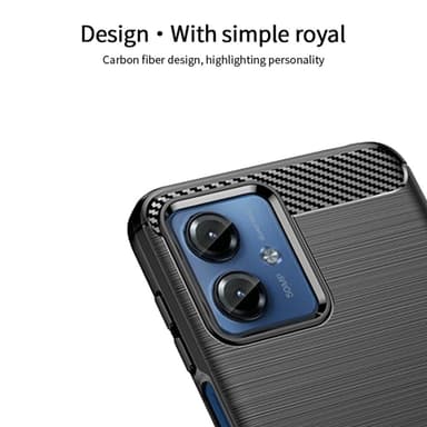 MOFI Motorola Moto G14 Kulfiber tekstur Etui Børstet - Sort