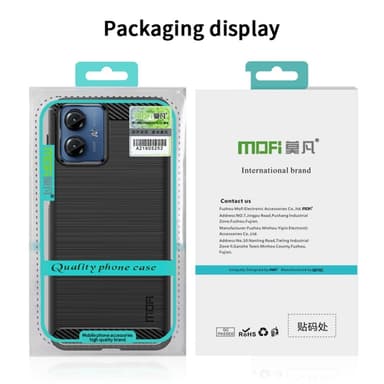 MOFI Motorola Moto G14 Kulfiber tekstur Etui Børstet - Sort