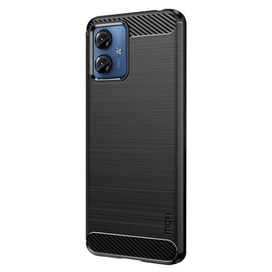 MOFI Motorola Moto G14 Kulfiber tekstur Etui Børstet - Sort