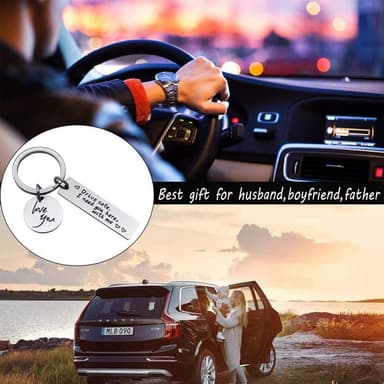 Nøglering ""Drive safe"" rustfrit stål Sølv 2-pak