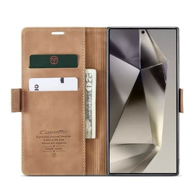 CaseMe Smart Magnet FlipCase Samsung Galaxy S24 Ultra - Brun