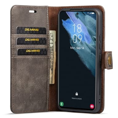 DG MING Samsung S24+ 2-i-1 Magnet Pungetui - Grå
