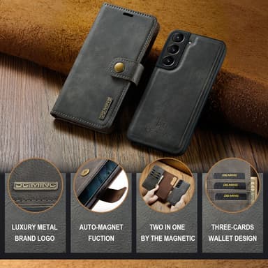 DG MING Samsung S24+ 2-i-1 Magnet Pungetui - Grå