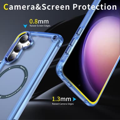 SKALO Samsung S24 Transparent TPU Magnet/Metal Cover - Blå