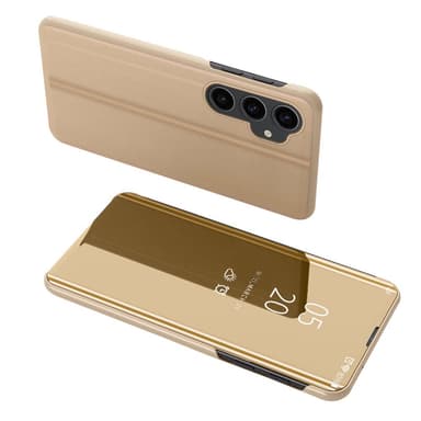 SKALO Samsung S23 FE Clear View Mirror Etui - Guld