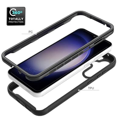 SKALO Samsung S23 FE Stødsikker Clear Hybrid Cover - Sort