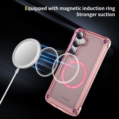 SKALO Samsung S24 Transparent TPU Magnet/Metal Cover - Pink