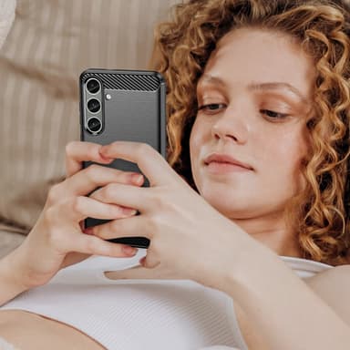 SKALO Samsung S24+ Armor Carbon Stødsikker TPU-cover - Sort